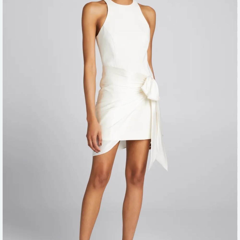 WORN ONCE Cinq à Sept Windsor Ivory Mini Dress with Bow Size 2